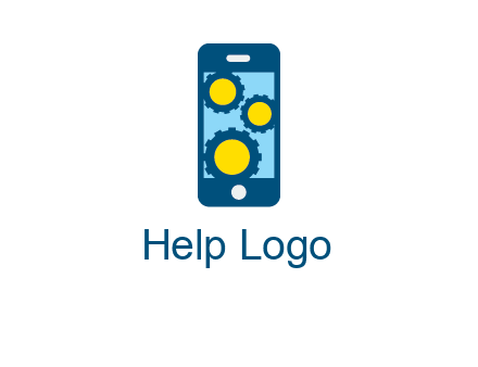 gears in mobile logo