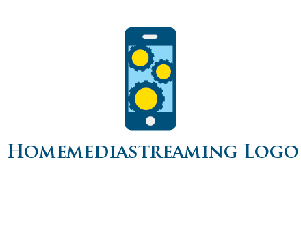gears in mobile logo