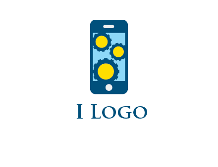 gears in mobile logo