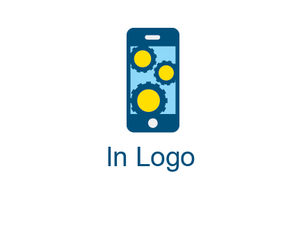 gears in mobile logo