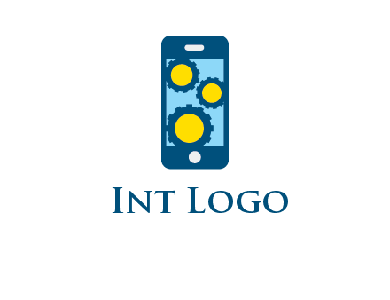 gears in mobile logo