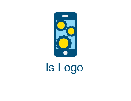 gears in mobile logo