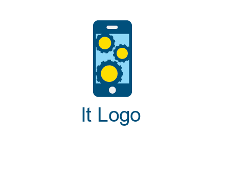 gears in mobile logo