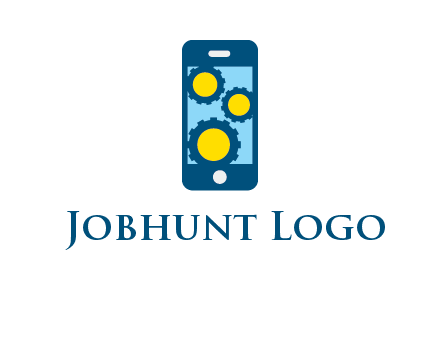 gears in mobile logo