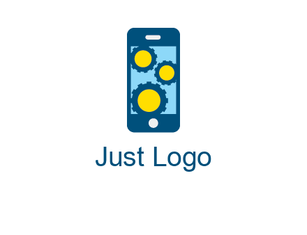 gears in mobile logo