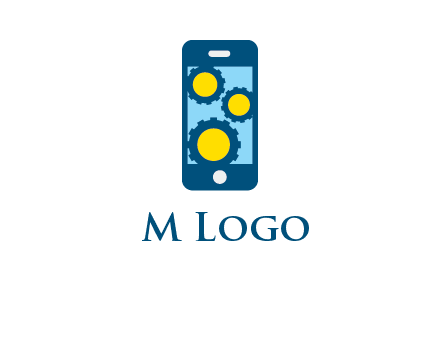 gears in mobile logo