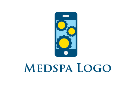 gears in mobile logo