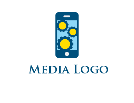 gears in mobile logo