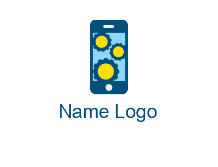 gears in mobile logo