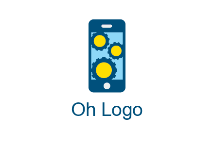 gears in mobile logo