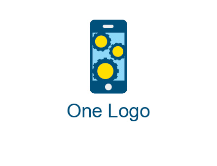 gears in mobile logo