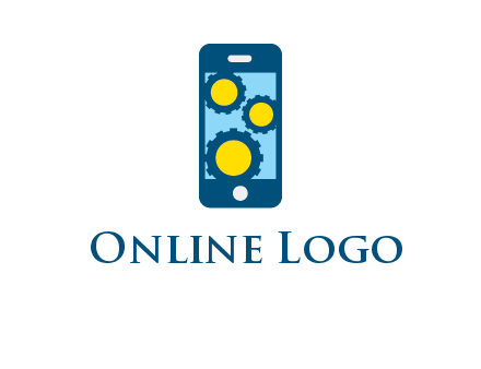 gears in mobile logo