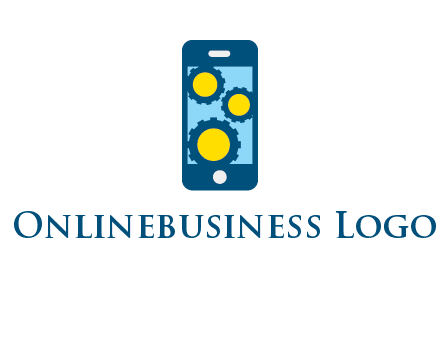 gears in mobile logo