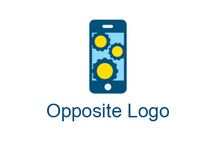 gears in mobile logo