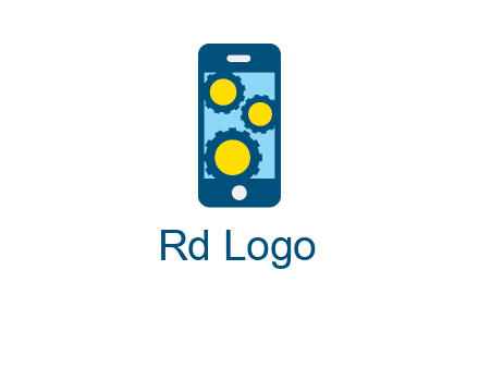 gears in mobile logo