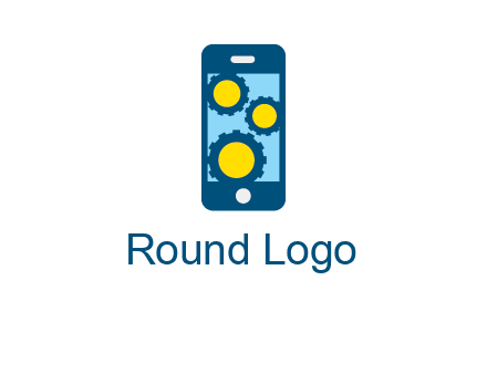 gears in mobile logo