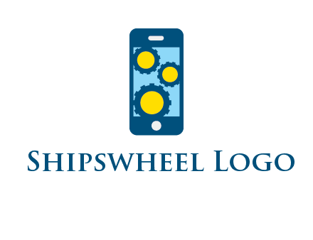 gears in mobile logo