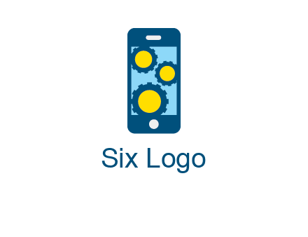 gears in mobile logo