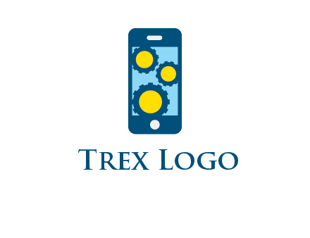 gears in mobile logo