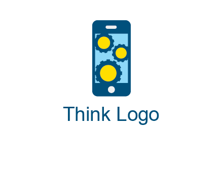 gears in mobile logo