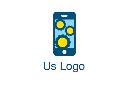 gears in mobile logo