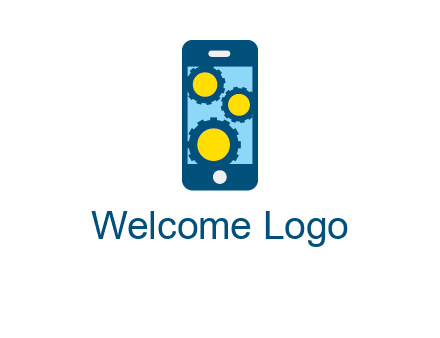 gears in mobile logo