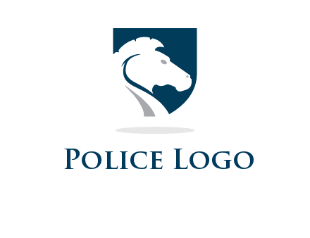 horse face in shield logo
