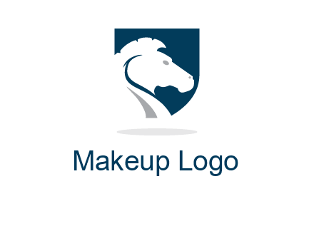 horse face in shield logo