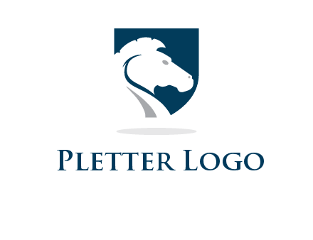 horse face in shield logo