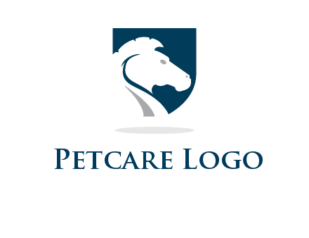 horse face in shield logo