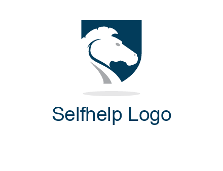 horse face in shield logo