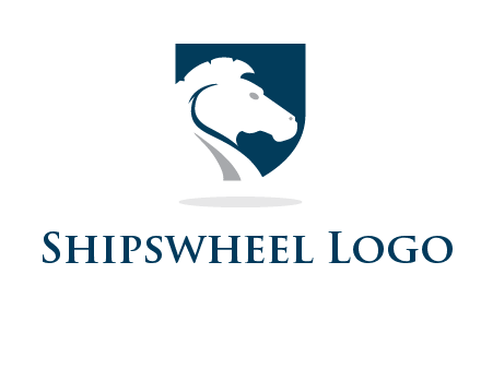 horse face in shield logo