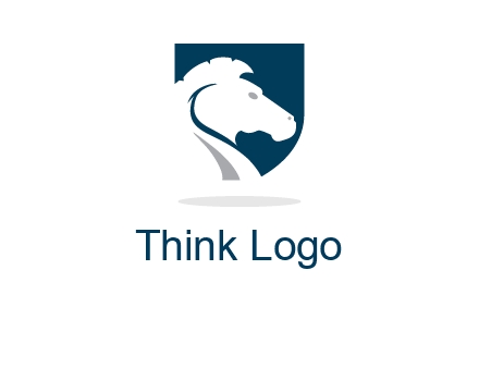 horse face in shield logo