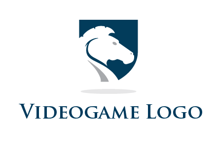 horse face in shield logo