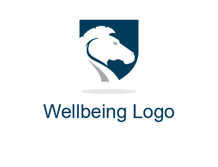 horse face in shield logo