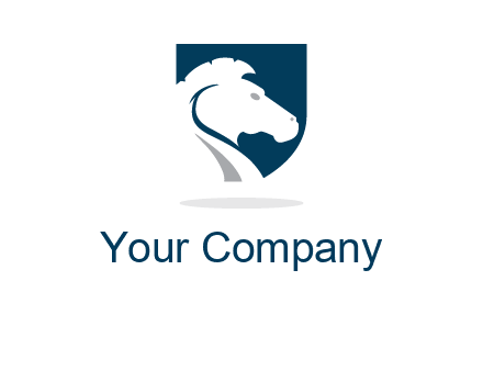 horse face in shield logo