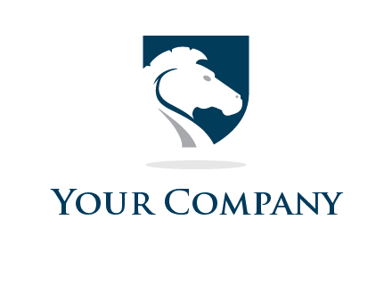 horse face in shield logo
