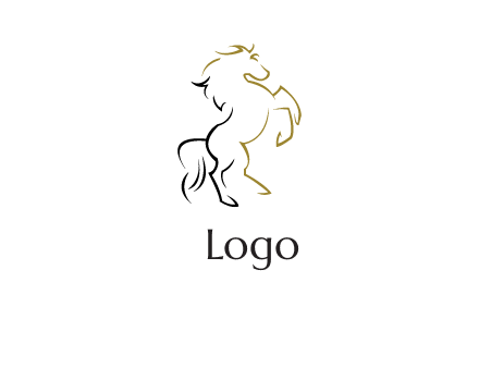 abstract standing horse icon
