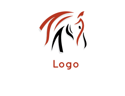 line art horse face logo