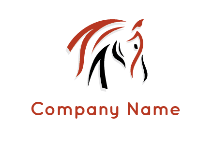line art horse face logo