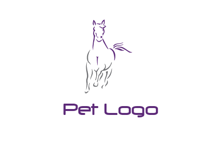 line art running horse logo