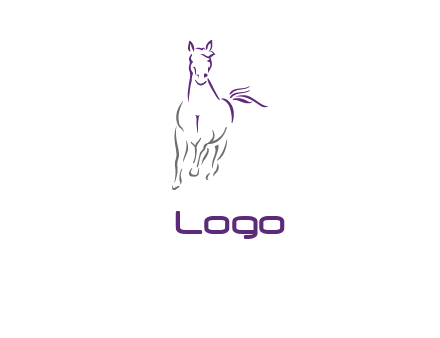 line art running horse logo
