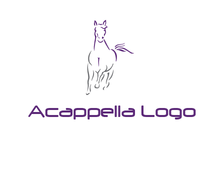 line art running horse logo