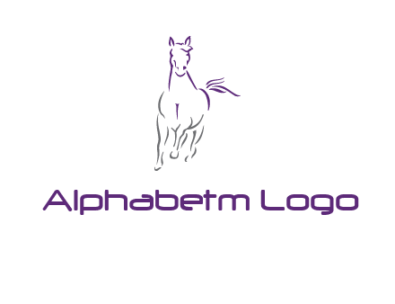 line art running horse logo
