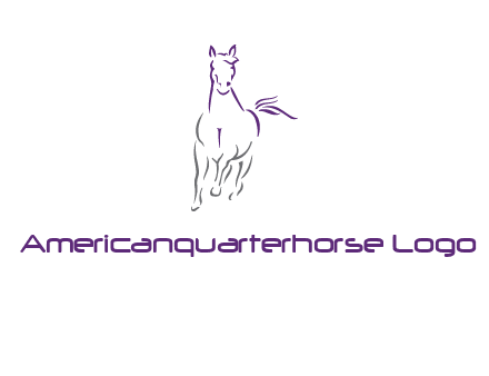 line art running horse logo