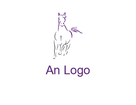 line art running horse logo