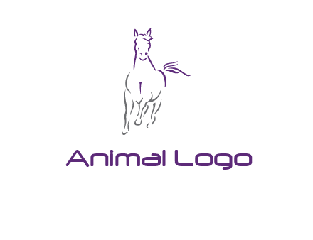 line art running horse logo