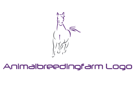 line art running horse logo