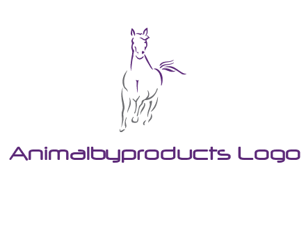 line art running horse logo