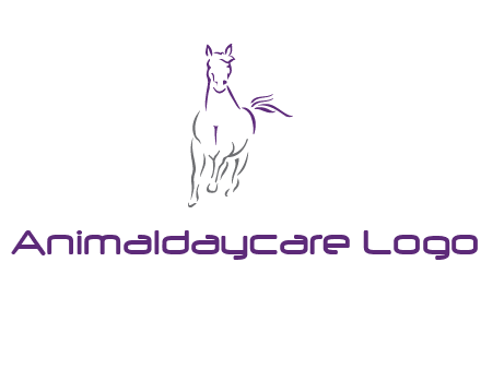 line art running horse logo